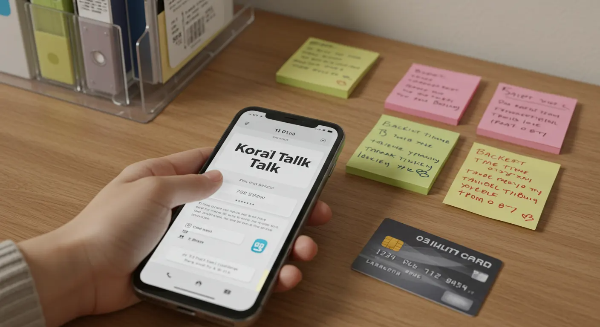 핸드폰 앱을 이용하는 장면