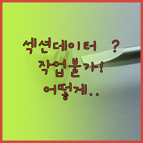 유효한 섹션 데이터 없이 작업 불가..