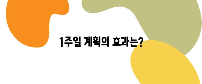 1주일 다이어트 식단표로 3kg 감량, 진짜 가능할까?