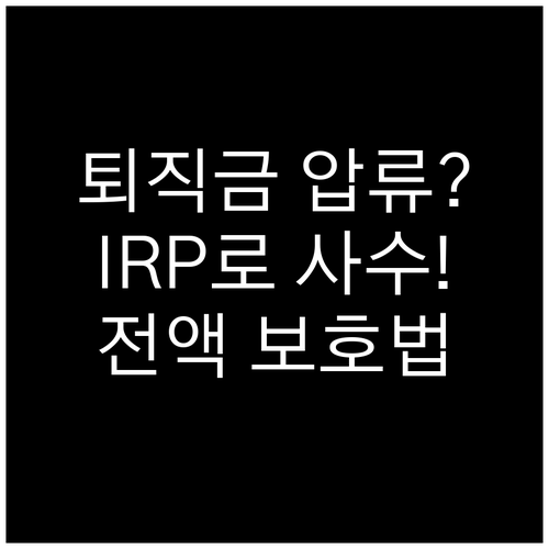퇴직금 전액을 압류로부터 지키는 IR..