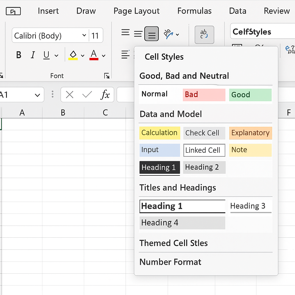 셀 스타일 적용 단축키 활용하기 관련 사진