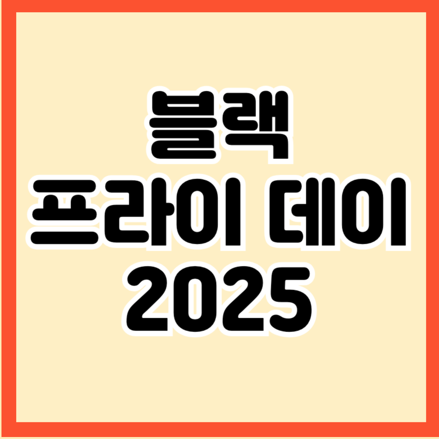 블랙프라이데이 기간 2025