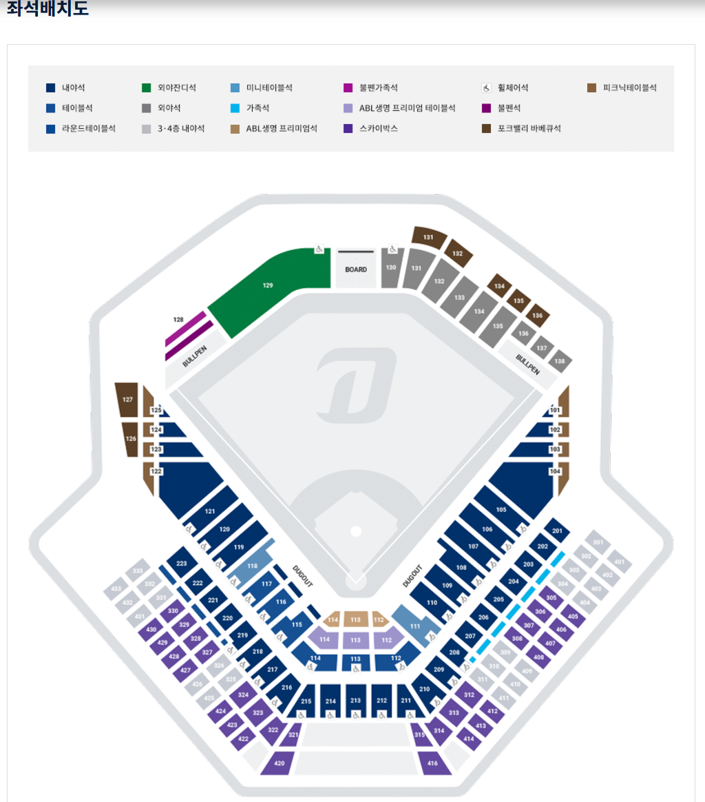 창원NC파크 좌석 배치도