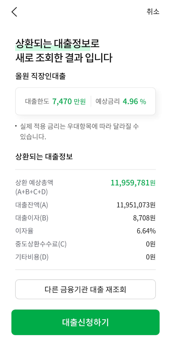 dsr 미적용 신용대출 조회