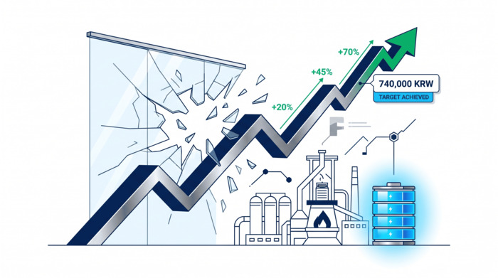 POSCO홀딩스 목표주가 74만원 철강주 상승 일러스트