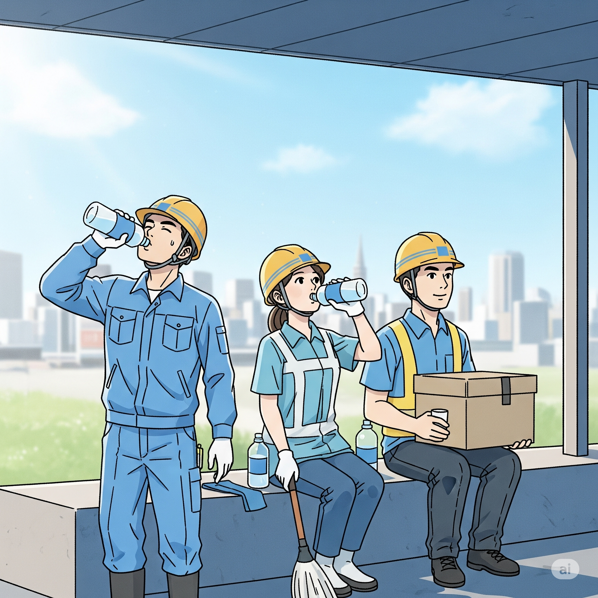 폭염 속 기초 노동자분들