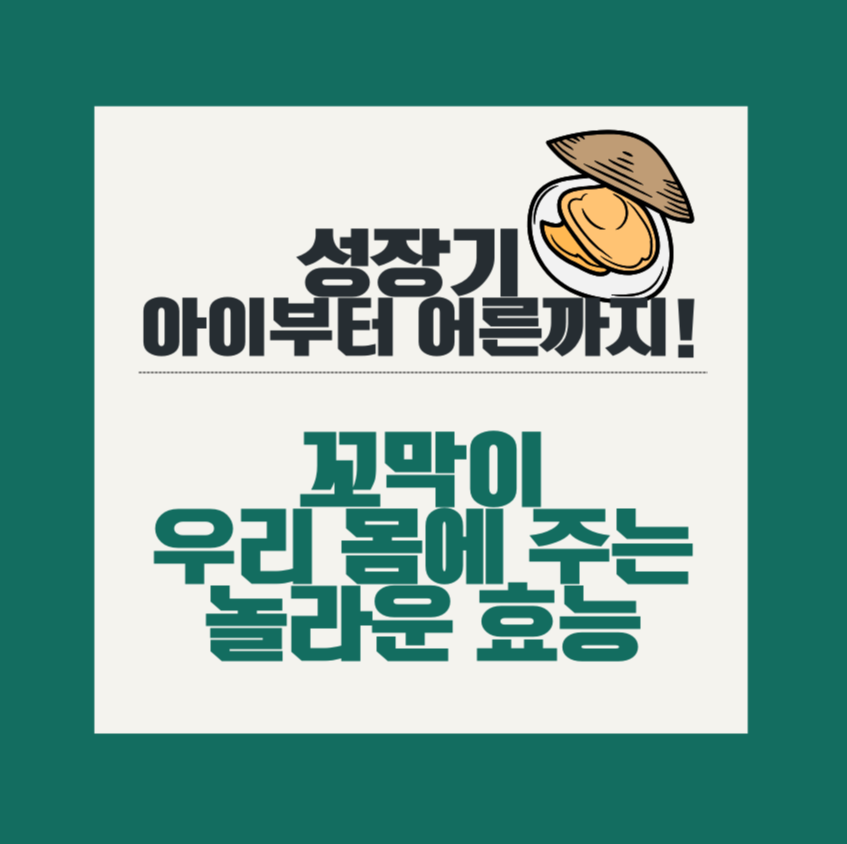 성장기 아이부터 어른까지! 꼬막이 우리 몸에 주는 놀라운 효능