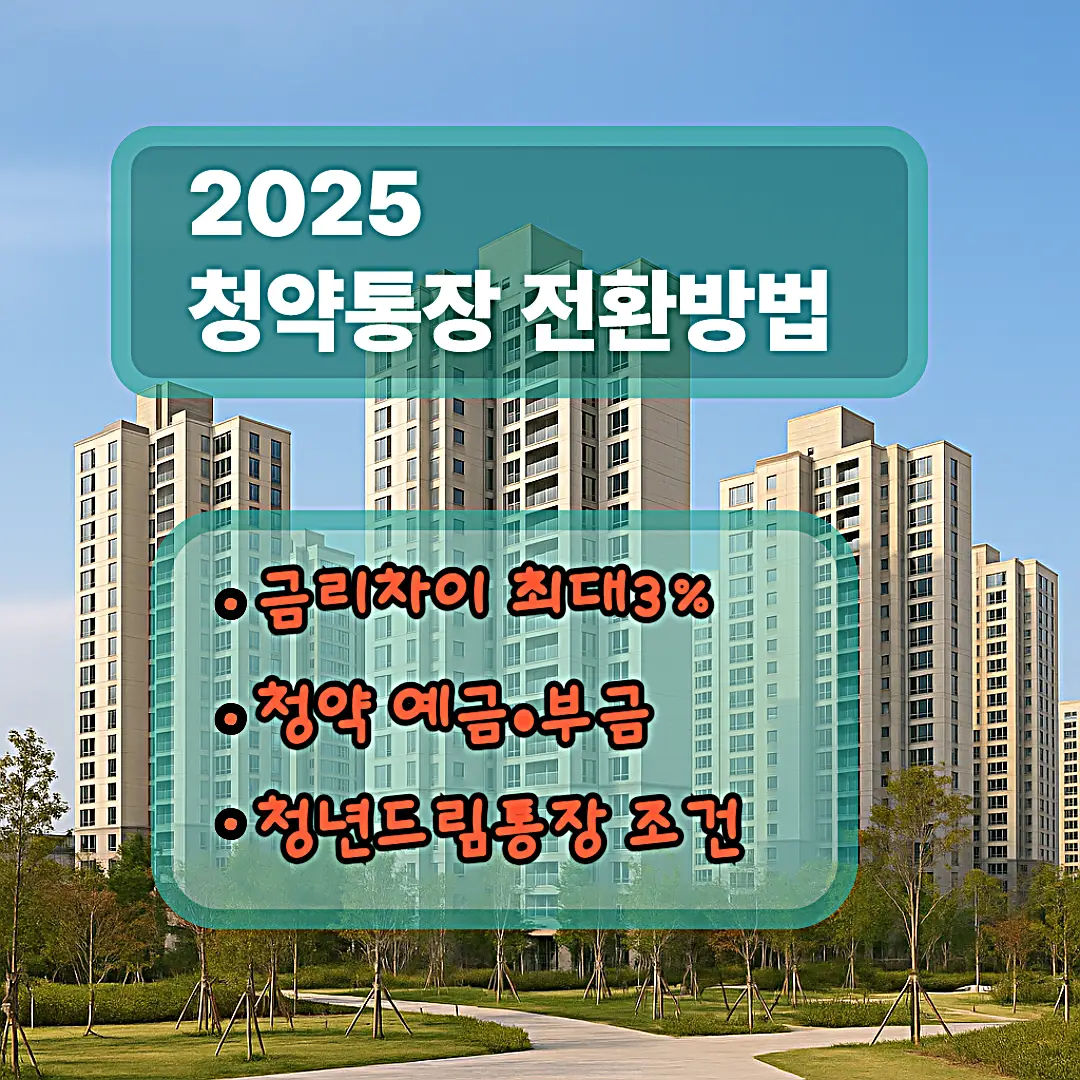 2025 청약통장 전환방법|금리 차이 최대 3% 손해 막기