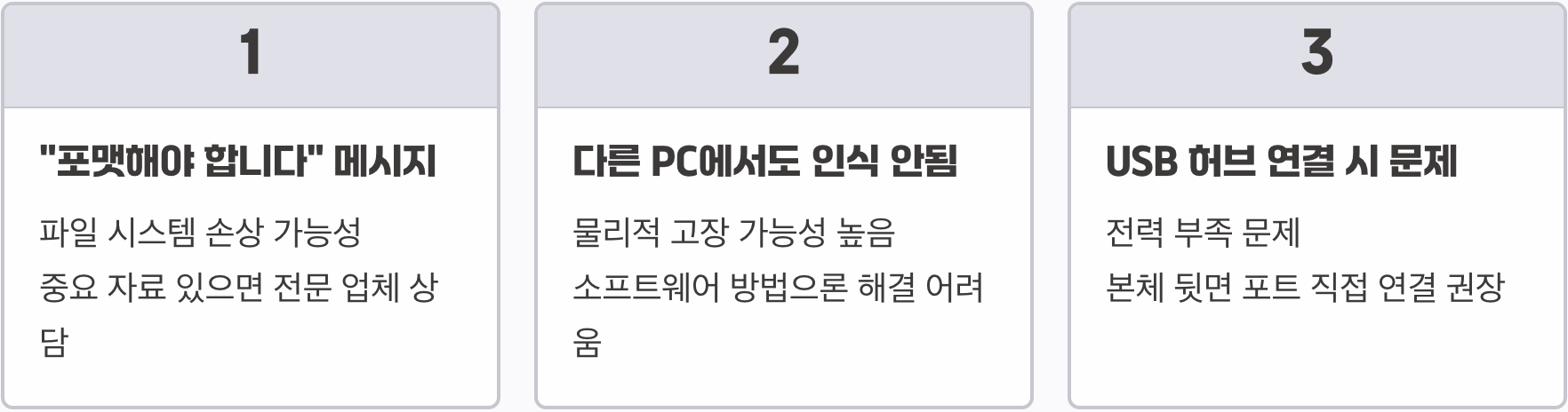 USB 인식 불가, 5분 안에 해결 도전