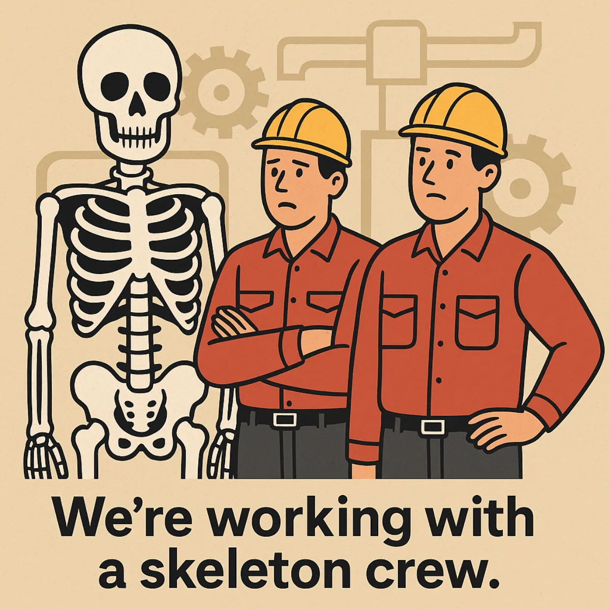 We&rsquo;re working with a skeleton crew. 이미지