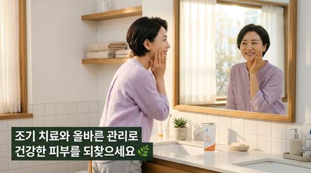 평편사마귀 치료 후 깨끗하고 건강한 피부 회복 마무리 이미지