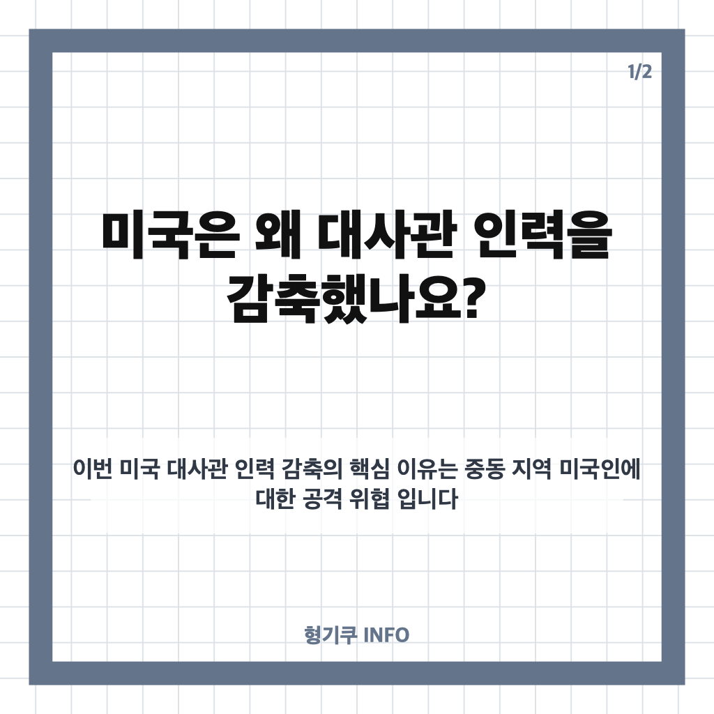 미국 대사관 인력 감축 이유는? 이란 위협에 중동 4개국 인력 축소 카드뉴스 1
