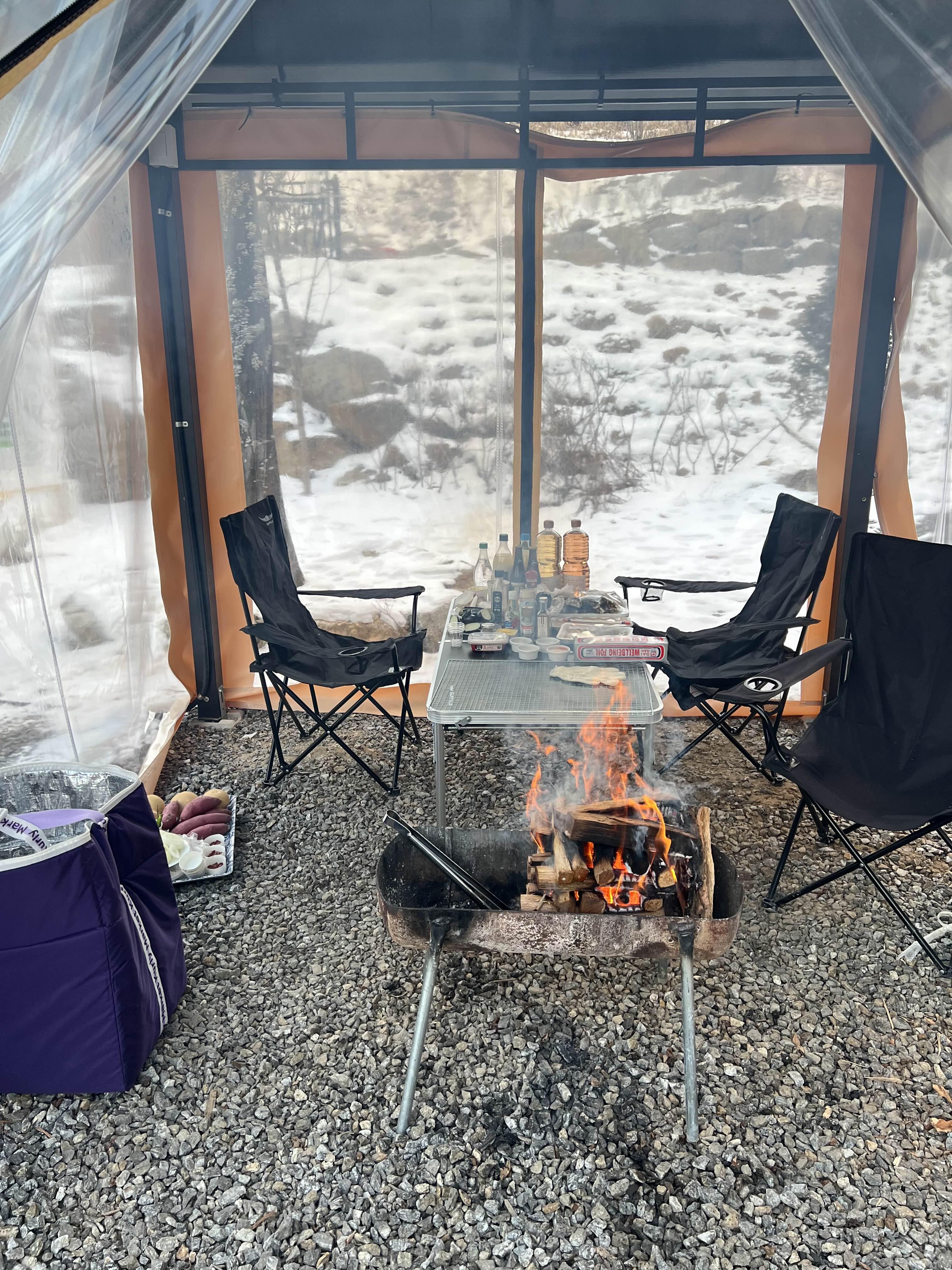 포천 글램핑장 스토리숲 야외 바베큐장