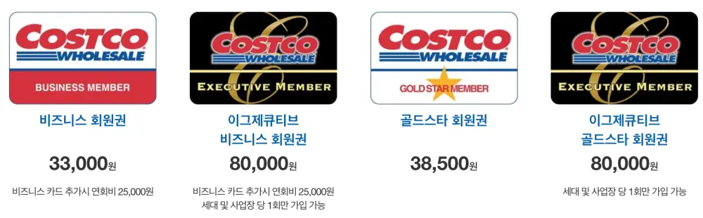 코스트코 회원권 종류