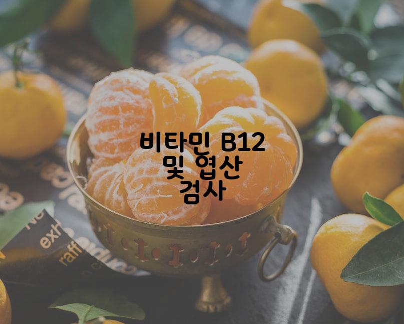 비타민 B12 및 엽산 검사