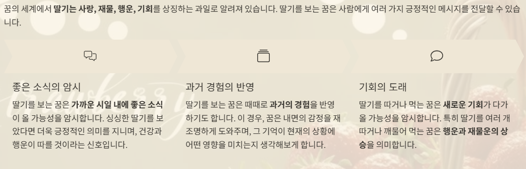 딸기를 보는 꿈의 해석
