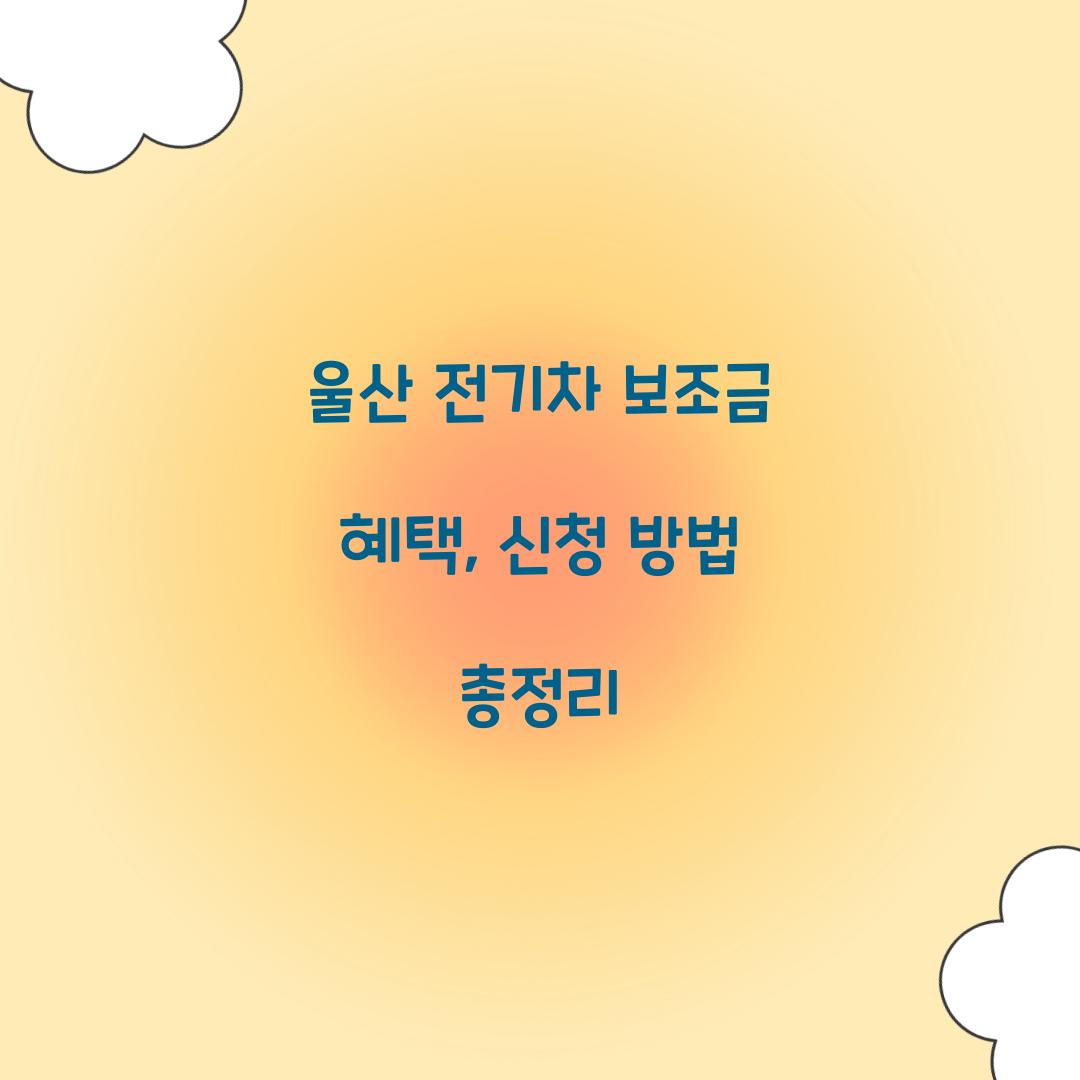 울산 전기차 보조금
