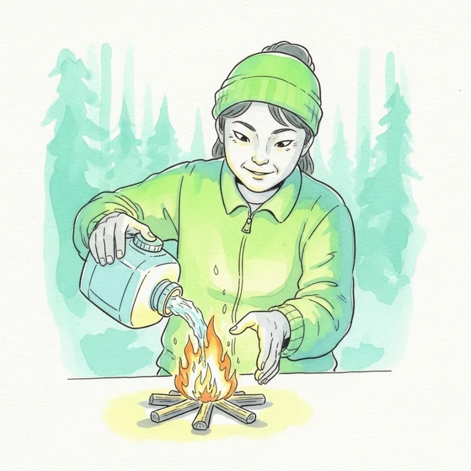 작은 불씨를 조심스럽게 끄는 사람