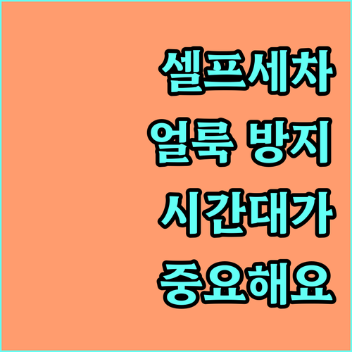 셀프세차 얼룩 방지 시간대 선택이 중