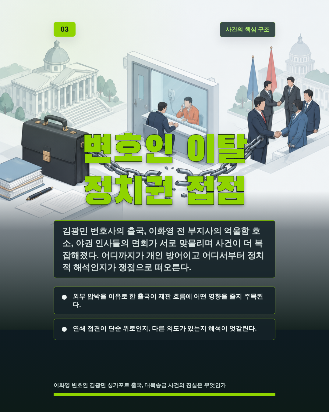변호인 이탈 정치권 접점
