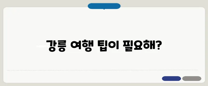 강릉여행 방법 모르면 손해