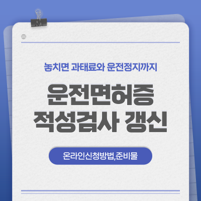 운전면허증 적성검사 갱신 / 준비물