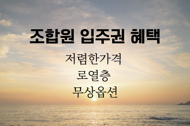 조합원 입주권 혜택 관련사진
