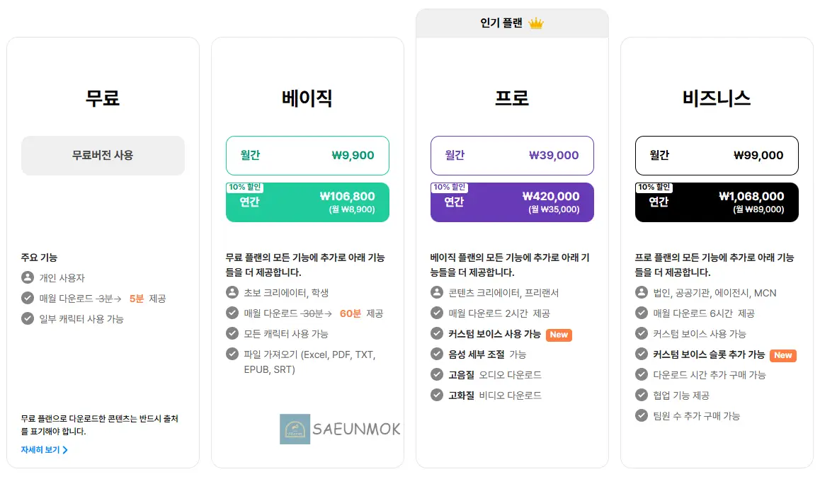 타입캐스트-월별-비용