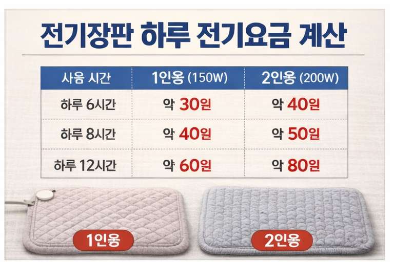 전기장판 - 전기요금 하루 얼마나 나올까? 실제 계산해보기