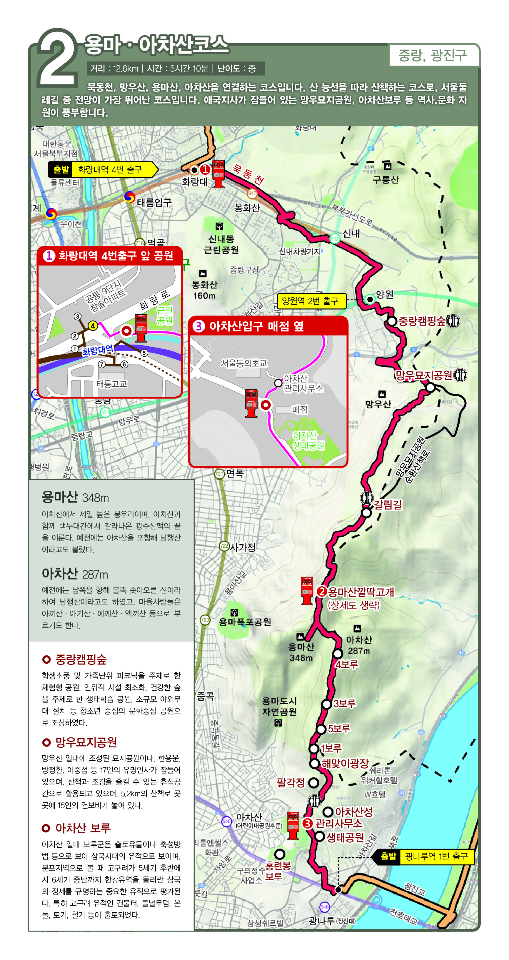 서울둘레길(SeoulDullegil) 2-1코스 용마산&middot;아차산을 걷고