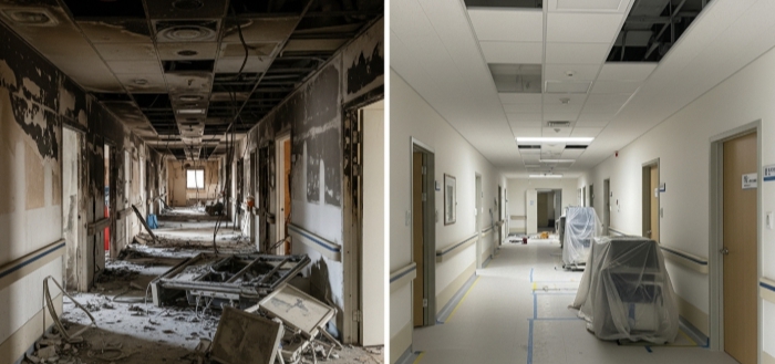 당진시 화재청소 작업 전후 모습