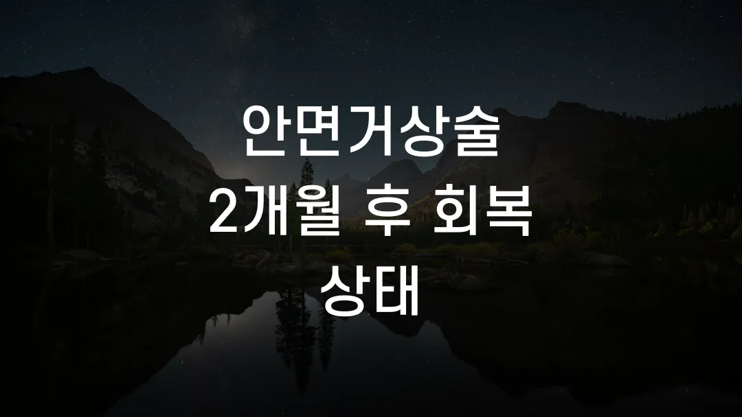 안면거상술 2개월 후 회복 상태