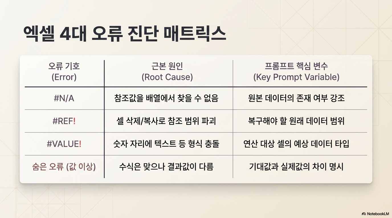 Claude AI 엑셀 오류 자동 해결 프롬프트