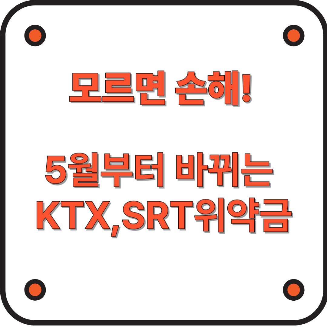 모르면 손해! KTX,SRT 환불 위약금