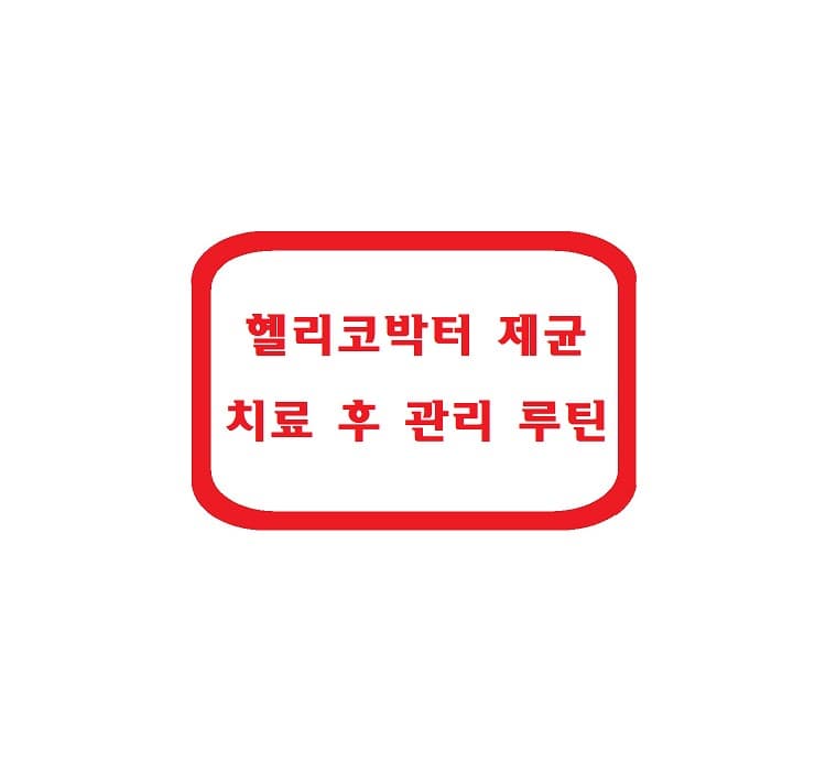 헬리코박터 제균 치료 후 관리 루틴