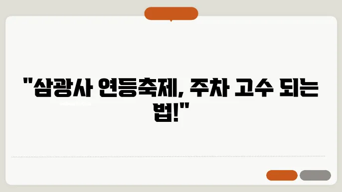 부산 삼광사 연등축제에서의 즐거운 경험