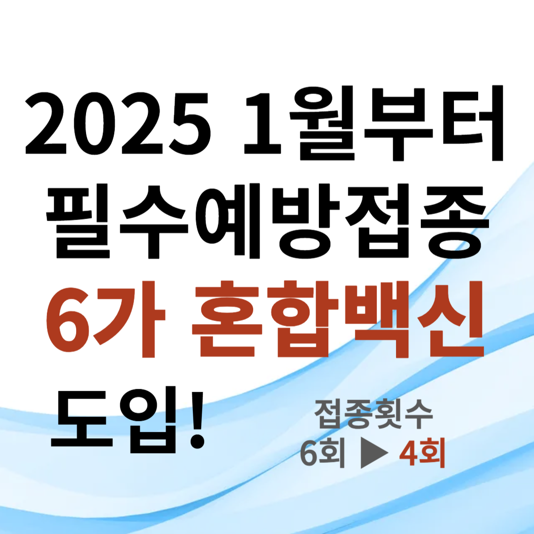 2025 1월부터 필수예방접종 6가 혼합백신 도입!