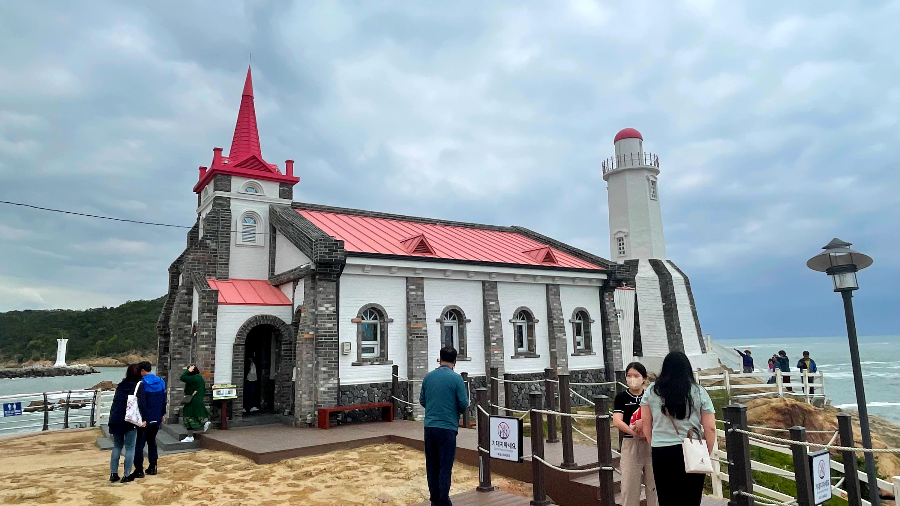 기장 죽성 드림성당 세트장 전경