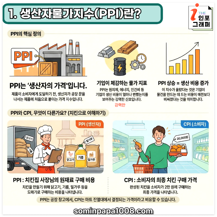 [주린이의 경제사전] 025. PPI(생산자물가지수) : 공장 가격의 비밀은? CPI보다 먼저 보는 '물가의 예고편' , PPI 핵심 정리