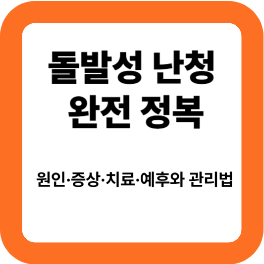 돌발성 난청 완전 정복 ❘ 원인·증상·치료·예후와 관리법