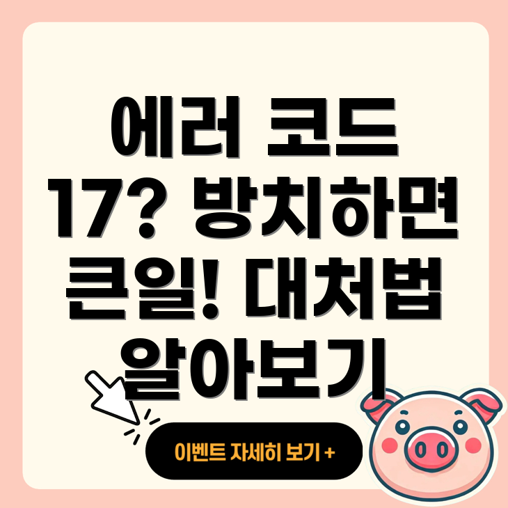 린나이 보일러 에러 코드 17