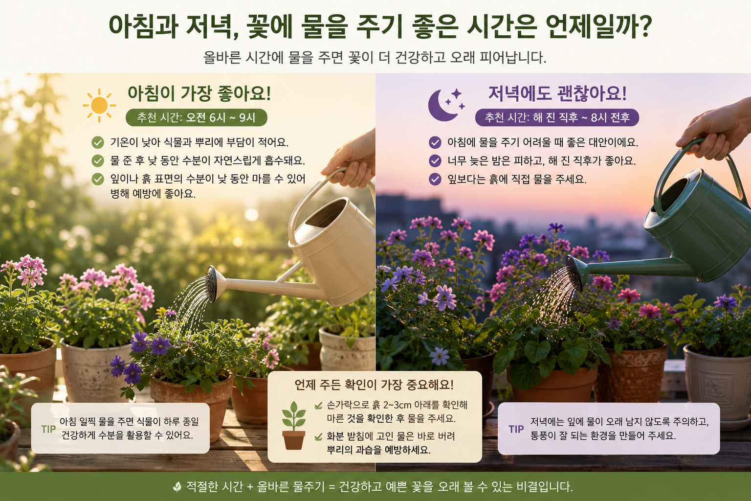 여름철 꽃 물 주기 실수 TOP10, 화분을 시들게 만드는 잘못된 관리 습관