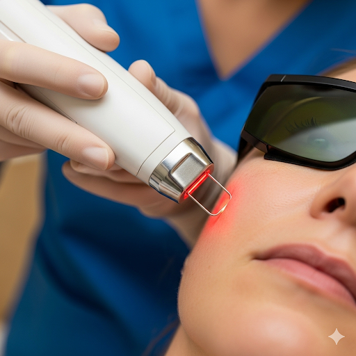 흑자 치료 및 피부 관련 레이저에 대한 이미지