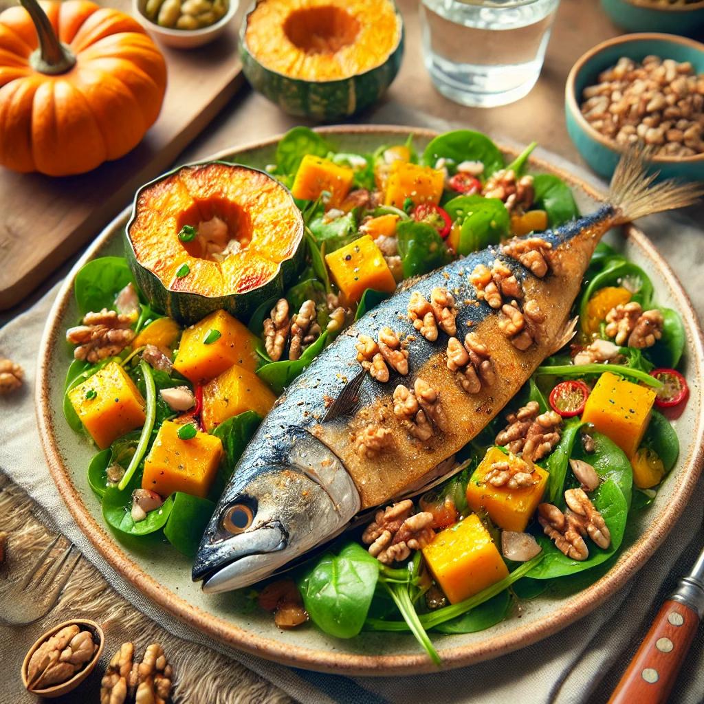 호두갈치구이와 단호박샐러드