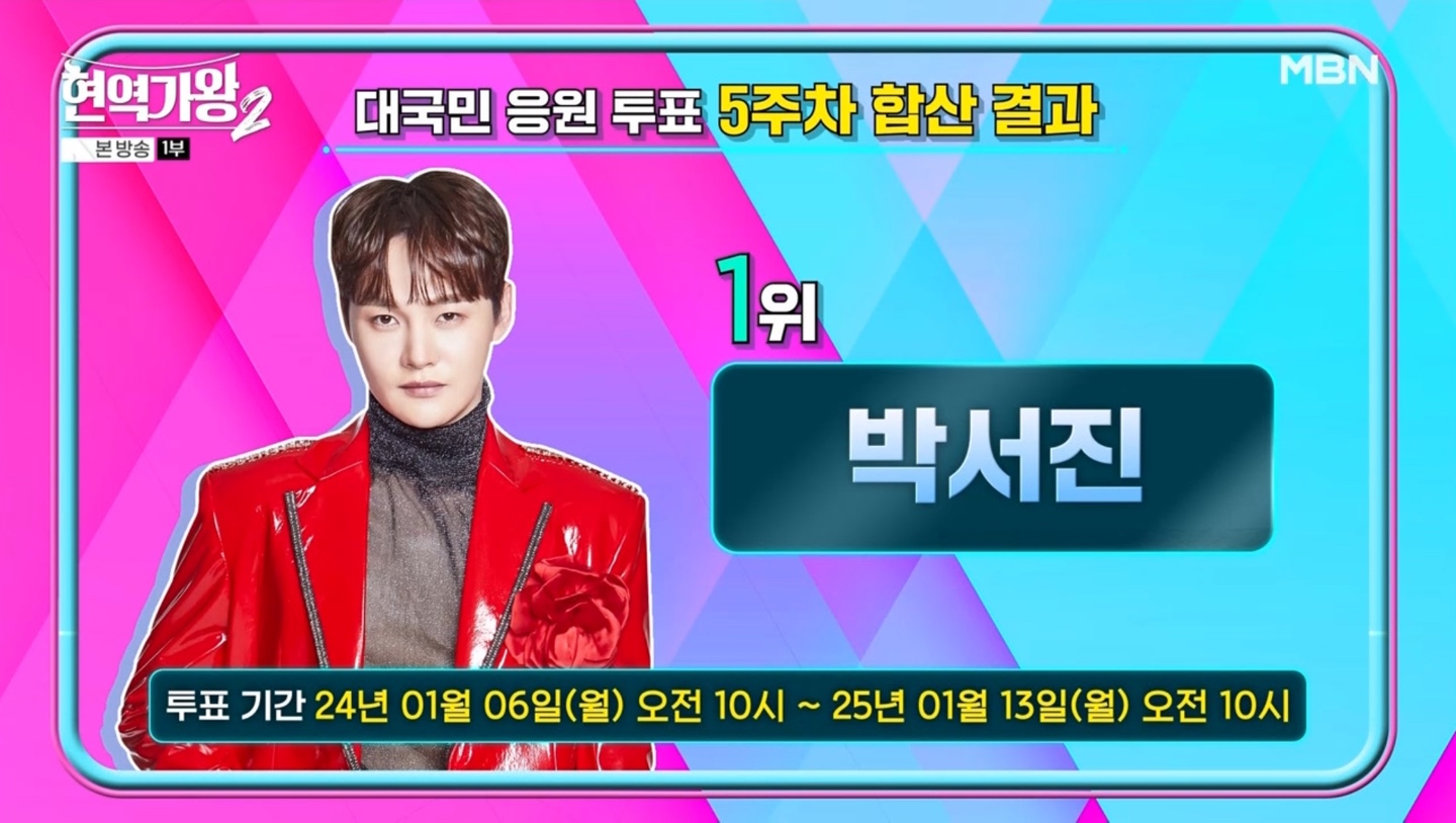 현역가왕2 대국민 응원투표 5주차 결과
