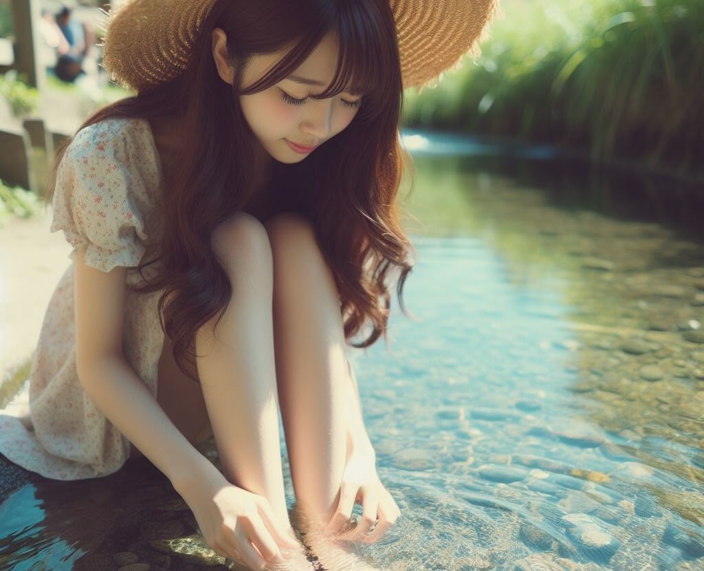 맑은 물에 발을 담그는 꿈