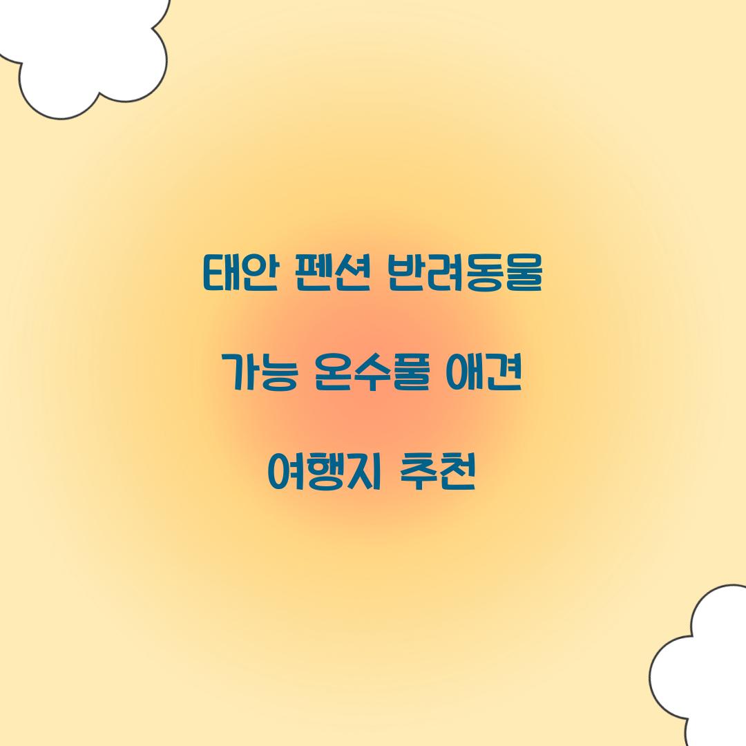 태안 펜션 반려동물 가능 온수풀