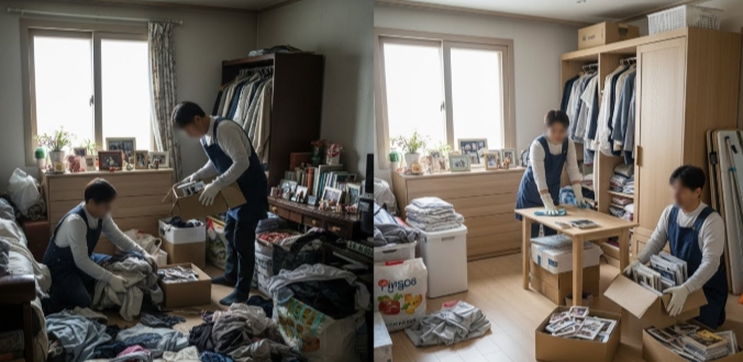 신안 고독사청소 및 정리중