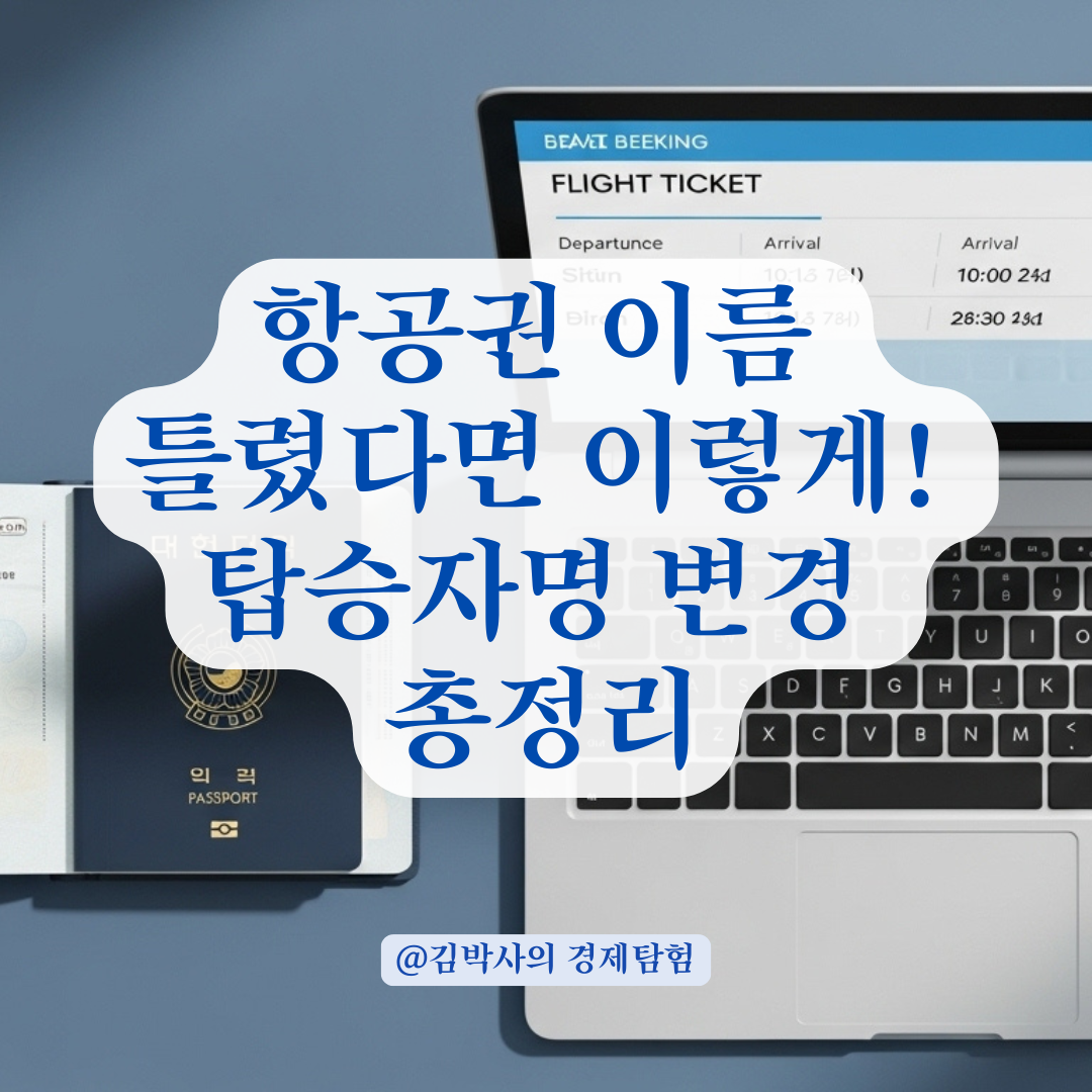 항공권 이름 틀렸을 때 대처법, 탑승자명 변경 가능 여부 총정리.