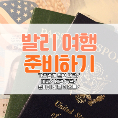발리 여행 준비